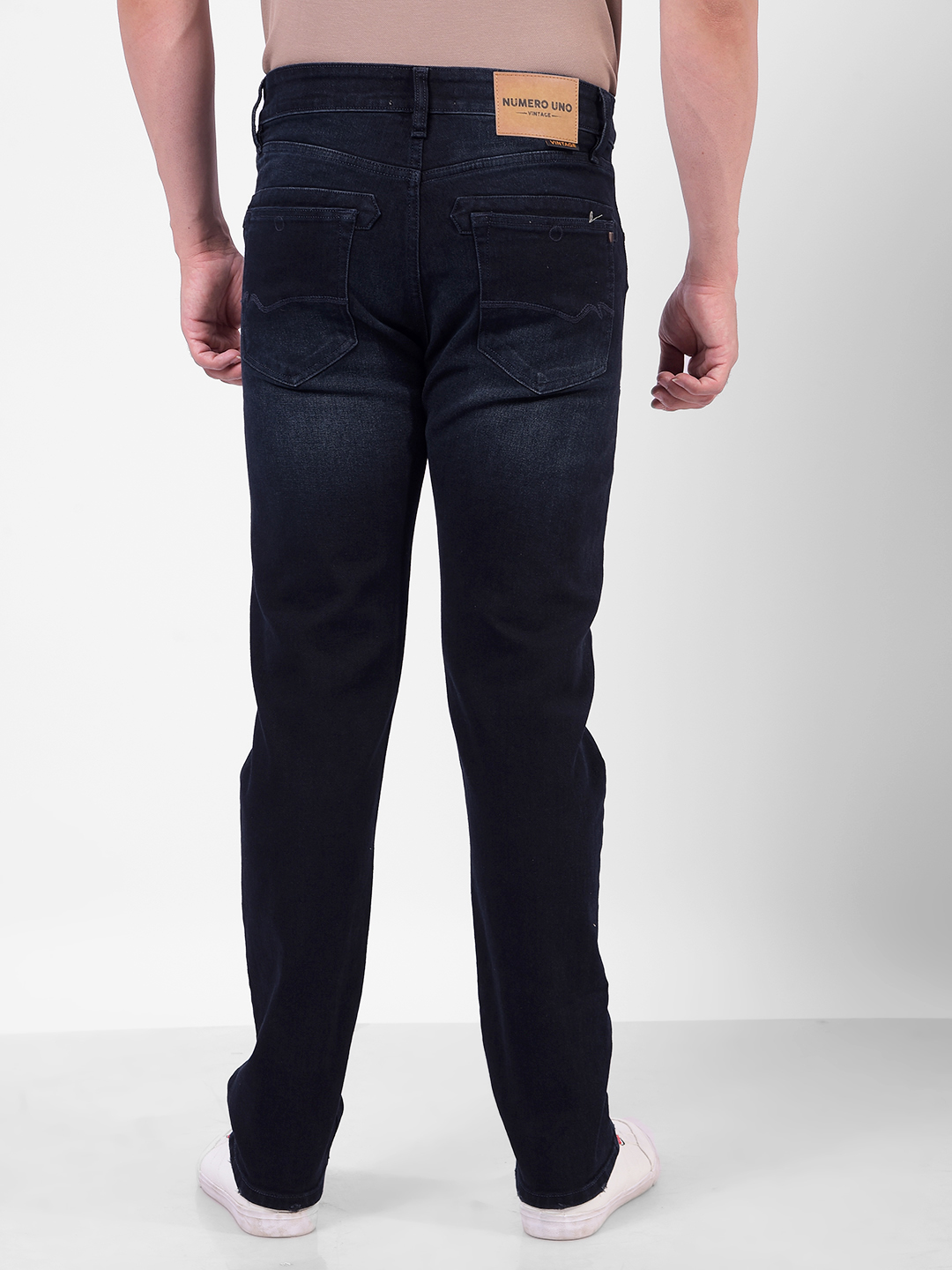 Numero Uno Men Solid Dark Blue Jeans